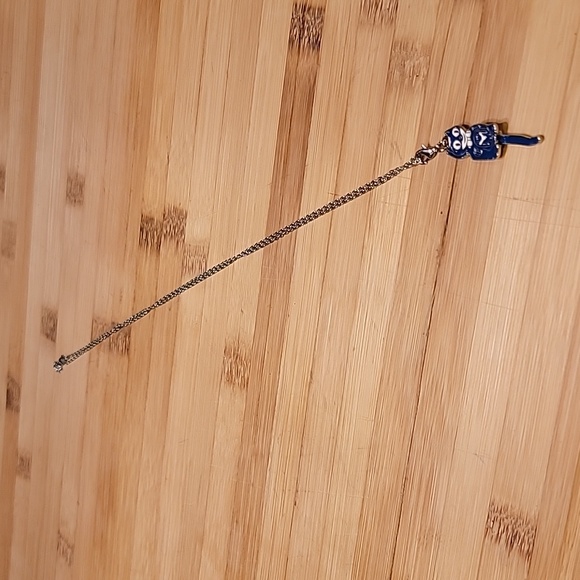 Sapphire Blue Kit-Cat Klock clock clip on charm necklace - Picture 6 of 6